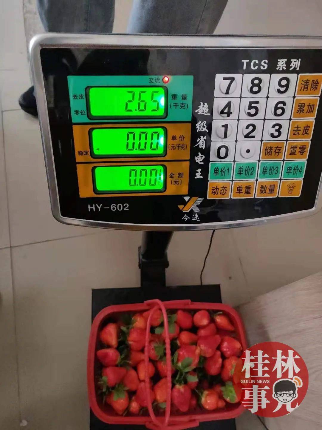 "果然,拿着4篮8斤重的草莓,去到水果店里面称,只有22斤,吃称了整整10