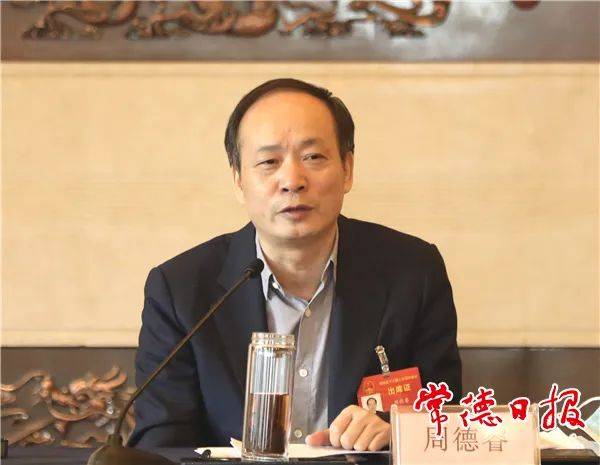 省两会连线周德睿在常德代表团第一次全体会议上要求