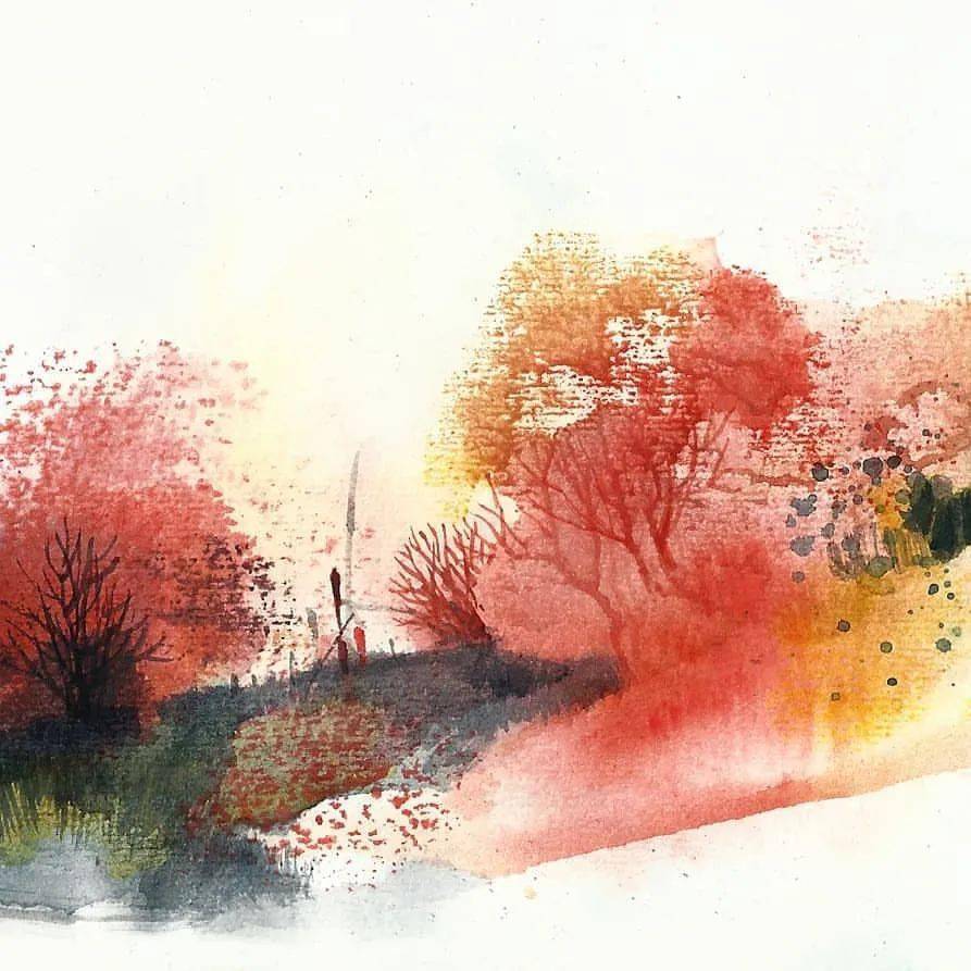 水彩与国画结合的视觉效果 这种感觉你喜欢吗 意境 水彩与国画结合的视觉效果 这种感觉你喜欢吗 意境