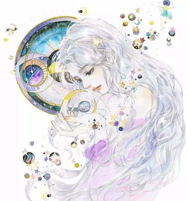 这波配色真好看!她用梦幻的水彩描绘出童话般的人物,美到窒息!