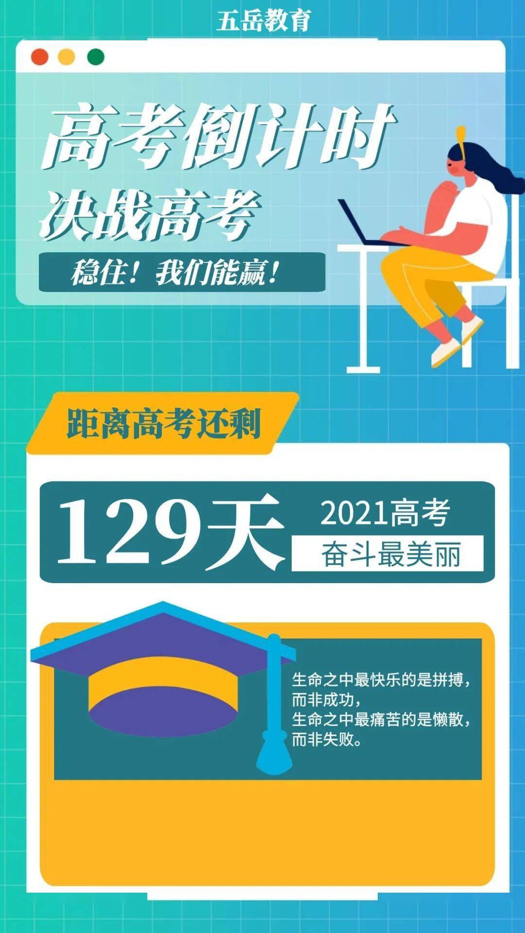 倒计时 丨 距离2021年高考129天