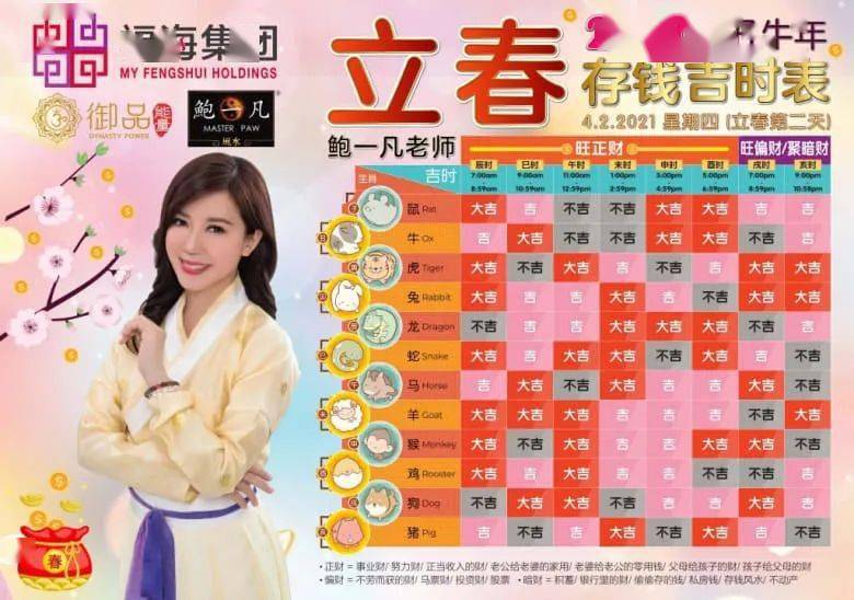 新加坡生活2021年立春存钱吉时公布