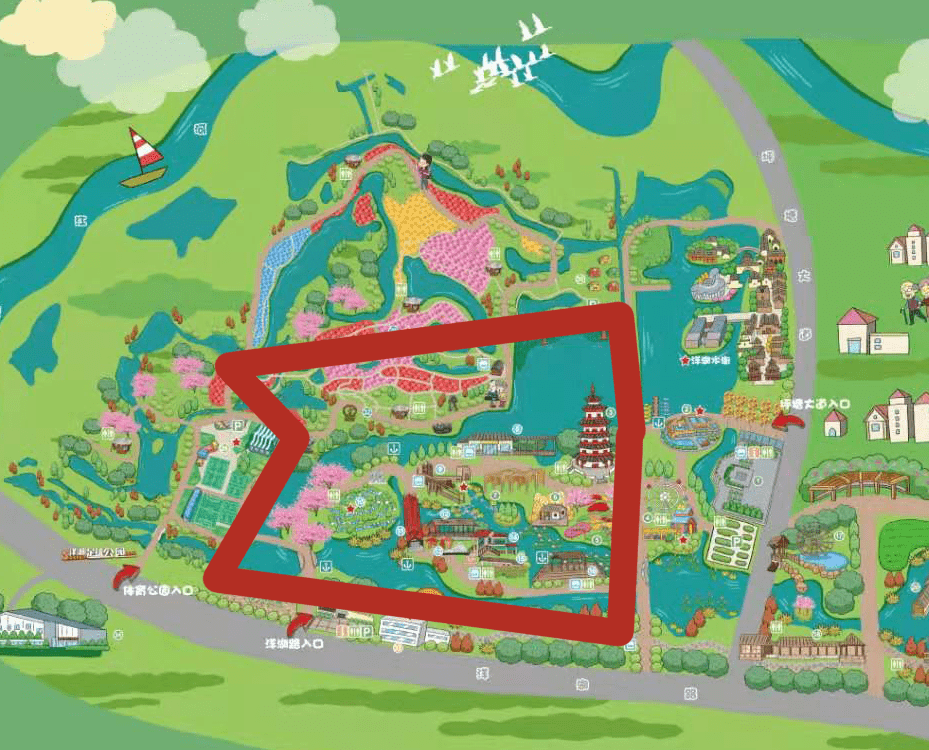 洋湖湿地公园景区地图图片