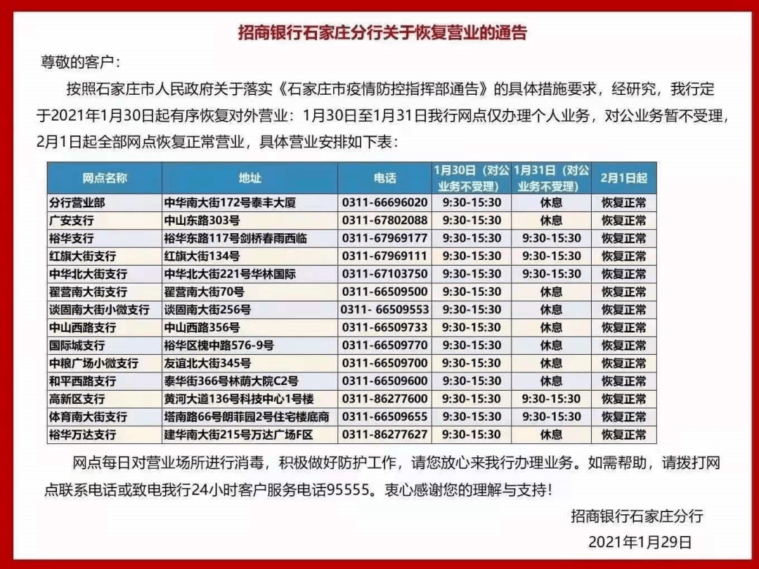 快来看看,这些银行和快递都恢复工作了!