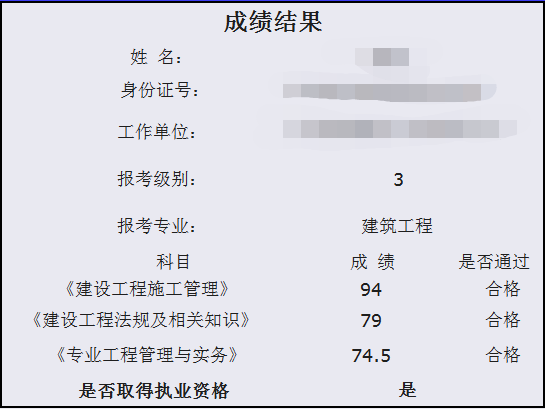 二建成绩图片