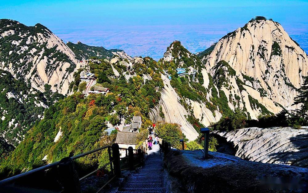 陝西行三上西嶽華山航拍華山著名險道蒼龍嶺