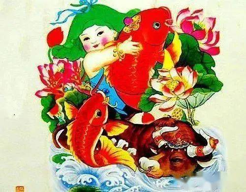 快过年了,送你一组喜气洋洋的牛画!看过的人都笑了_年画