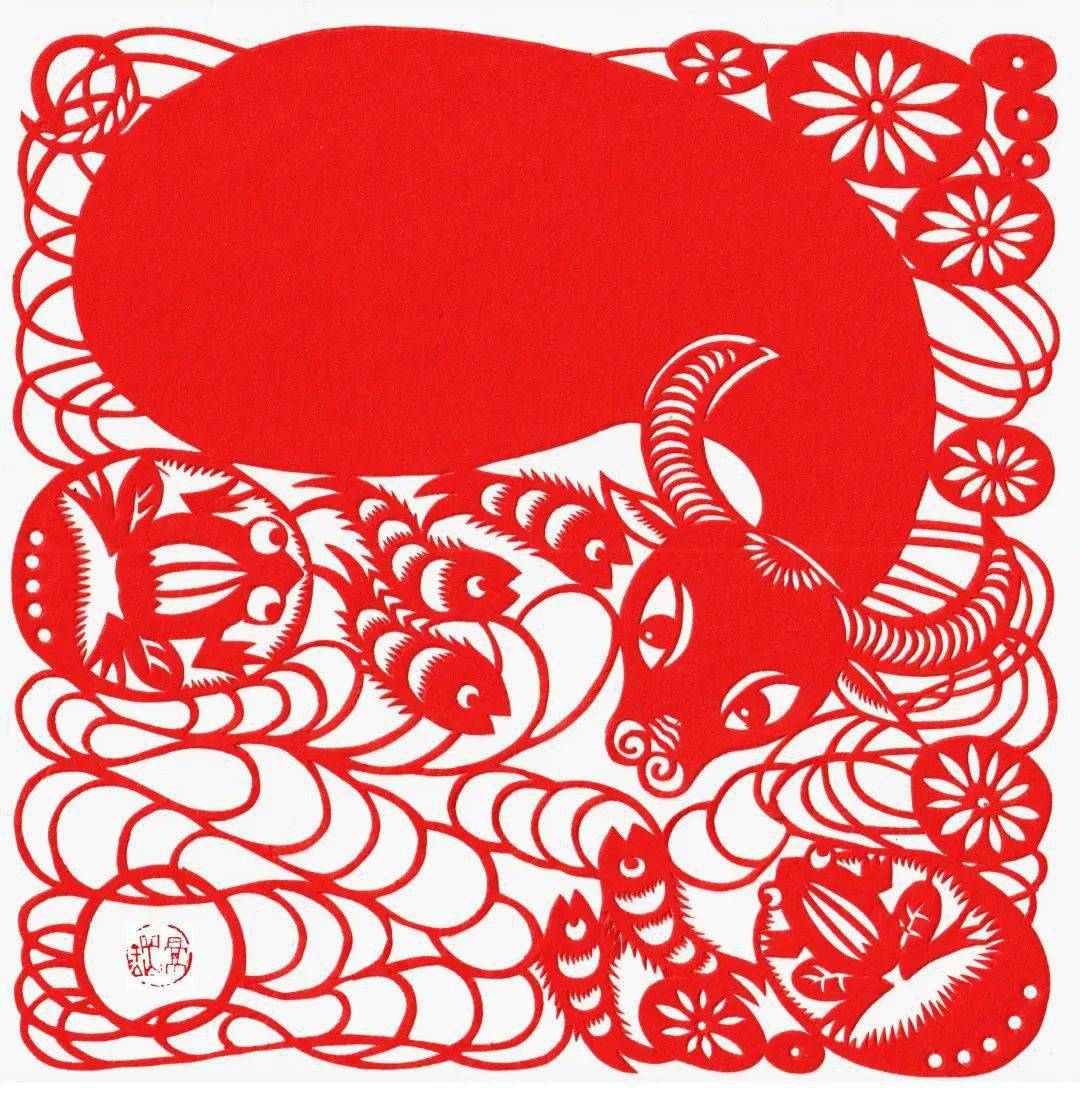 新疆哈密景钢剪牛年剪纸作品赏析