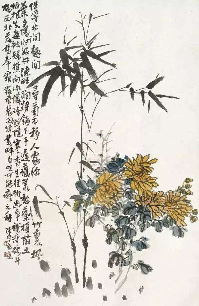 陈半丁菊花欣赏