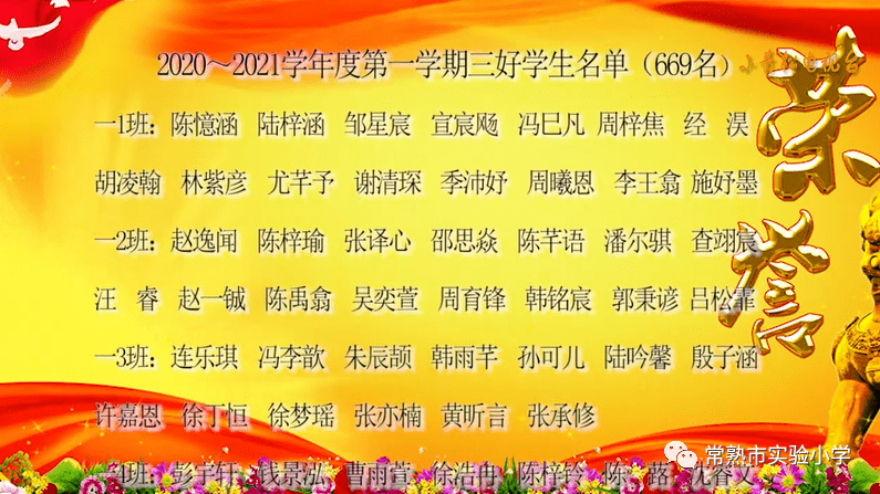 接着,吕明婕副校长宣读了本学期优秀班集体,文明班集体,三好学生,品学