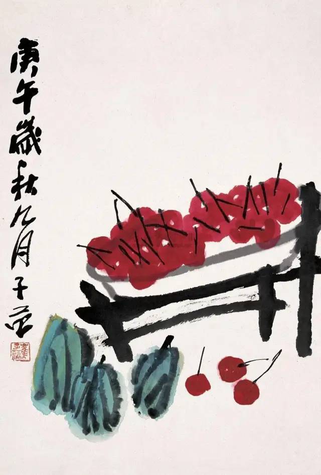 国画名家们画樱桃寥寥几笔色泽诱人