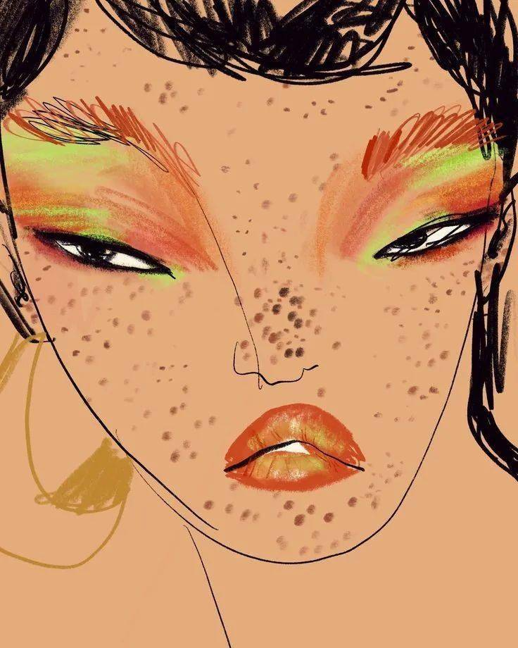 色彩冲击-时尚插画家anjelica roselyn凌乱线条下的色彩碰撞