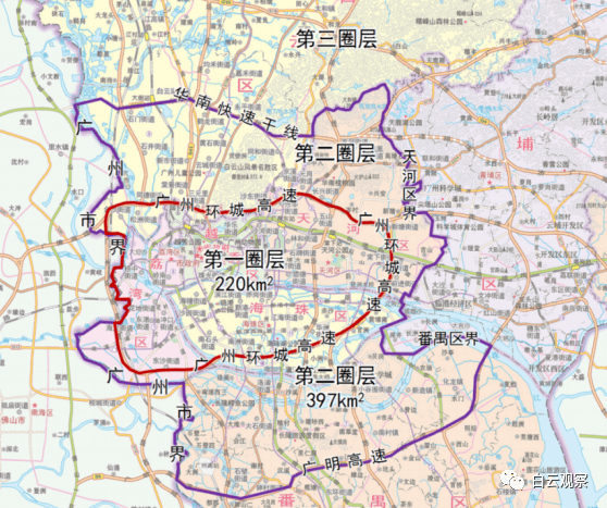 广州市内环路地图图片