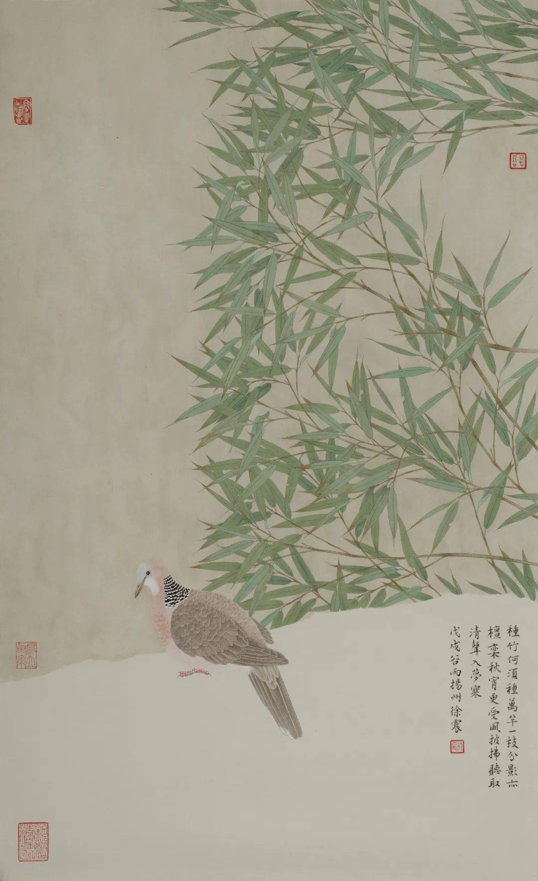 李衛華(吉林)《海青擊鳧圖》143×70cm劉天藝(天津)《來世不求物》136