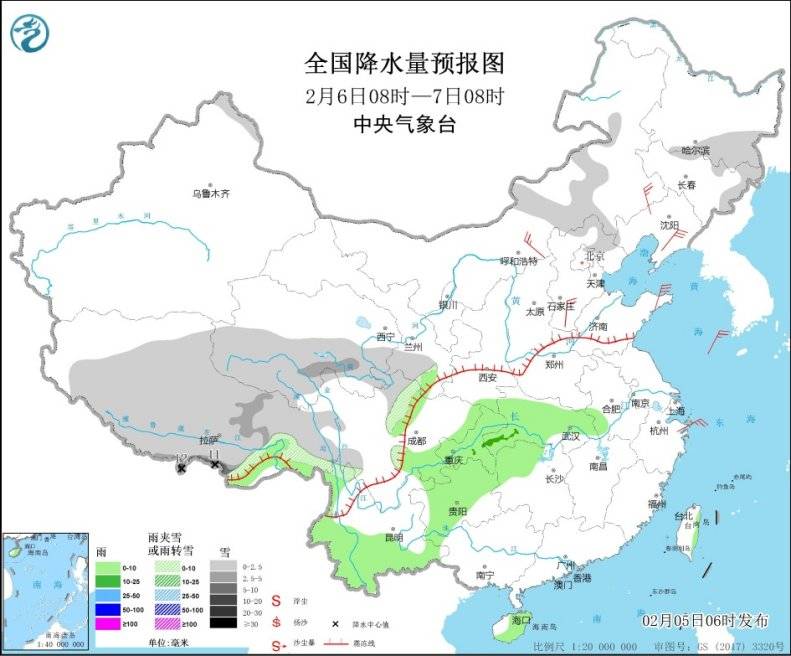 西藏南部地区有大到暴雪 江南华南等地将有明显降雨