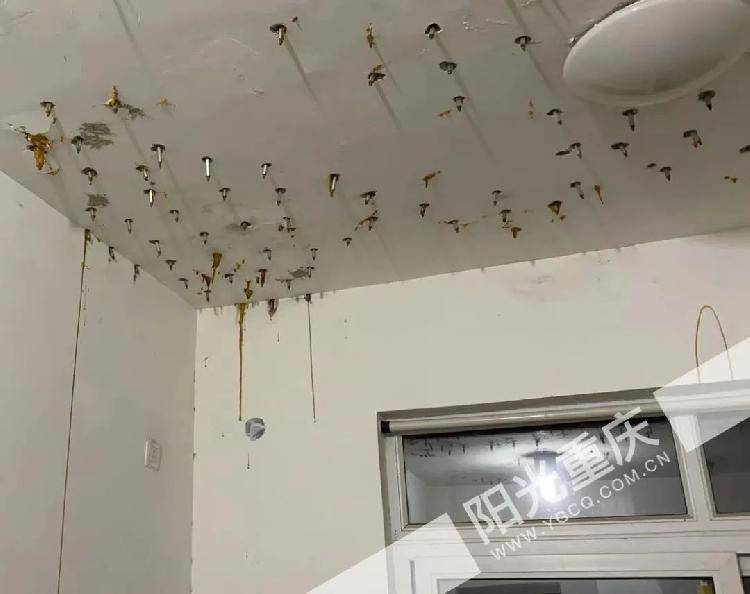 恐怖天花板冒出大量钉子两年了还没解决