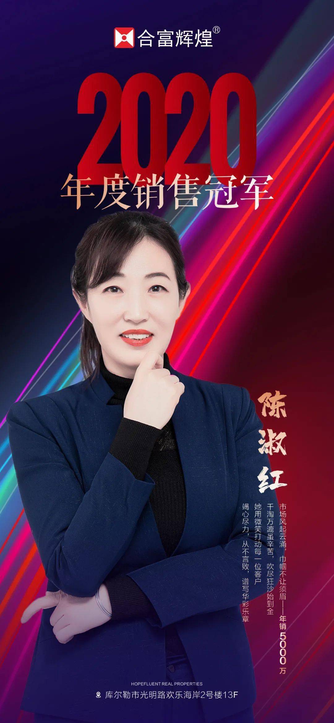 年度销售冠军——陈淑红年度销量冠军团队——城安苑2020年优秀合富人