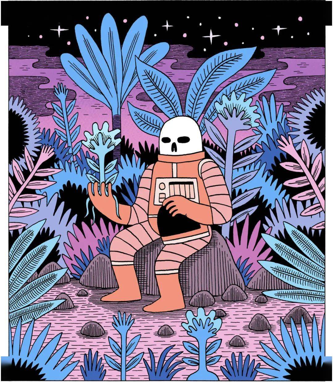 花里胡哨的还挺好看这插画
