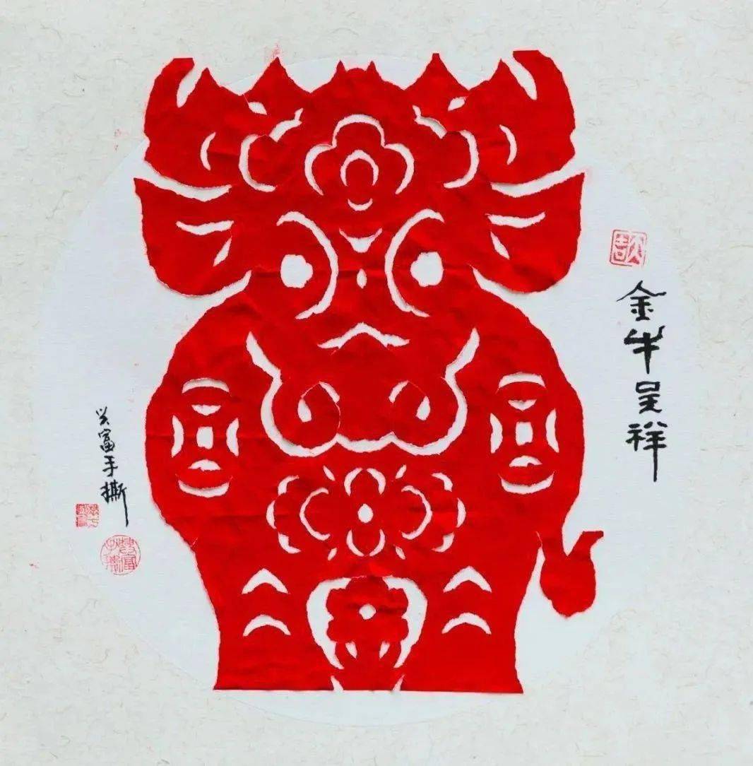 总馆动态长图云上讲堂丨牛转乾坤添福气来听非遗撕纸传承人讲述牛年