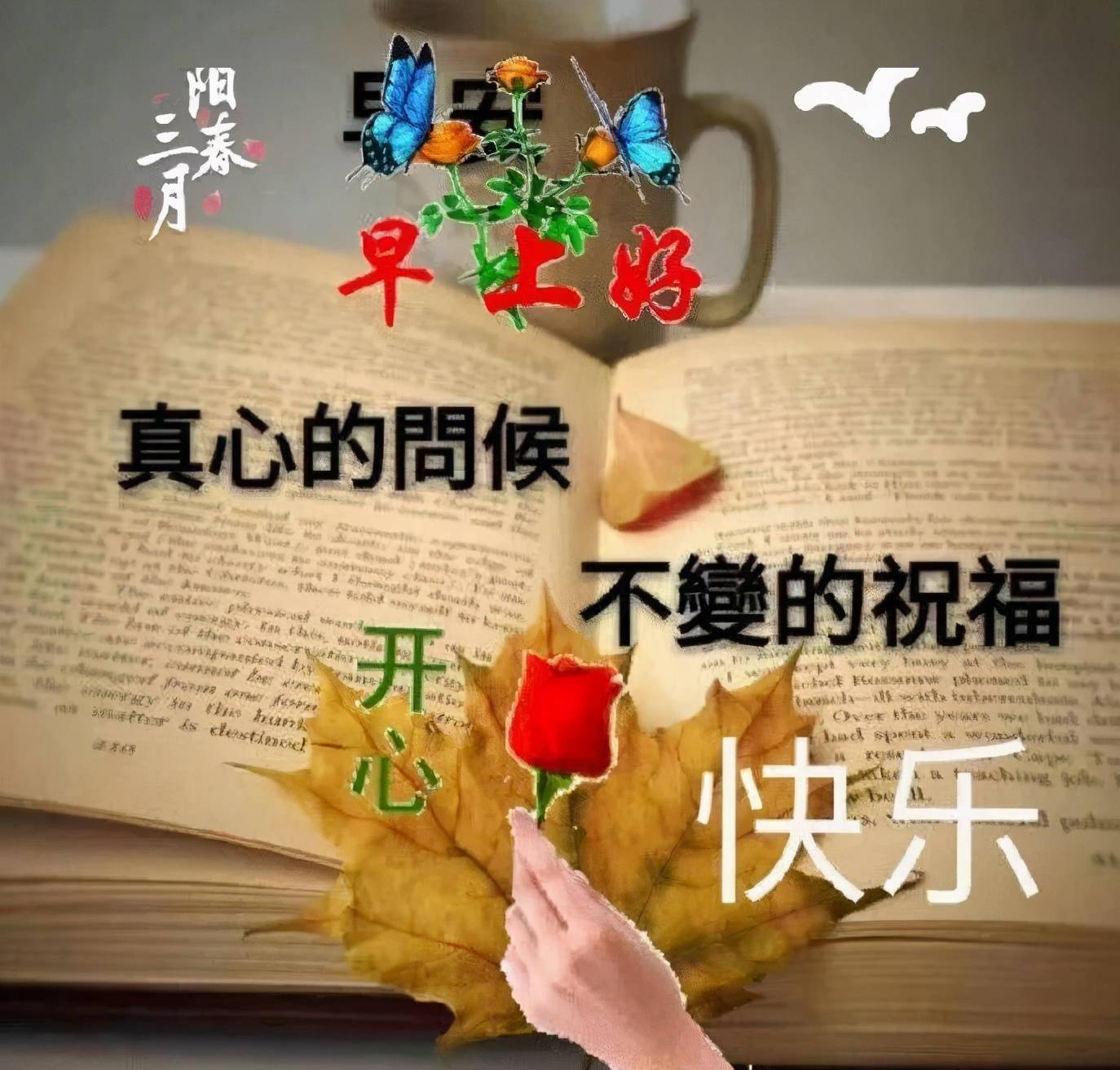 早安吉祥:祝福的笑聲,思念的心聲!聲聲都譜成珍貴的友情,早安