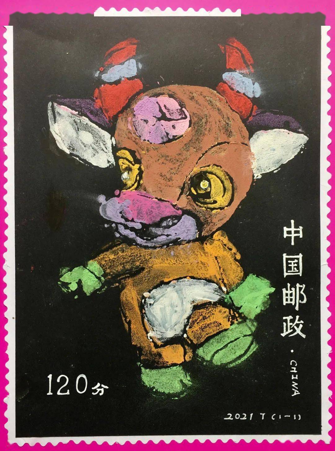 《一只蒸汽牛》贝恩吉艺术东苑米兰店陈萧睿(6岁)《误入异世界的牛》