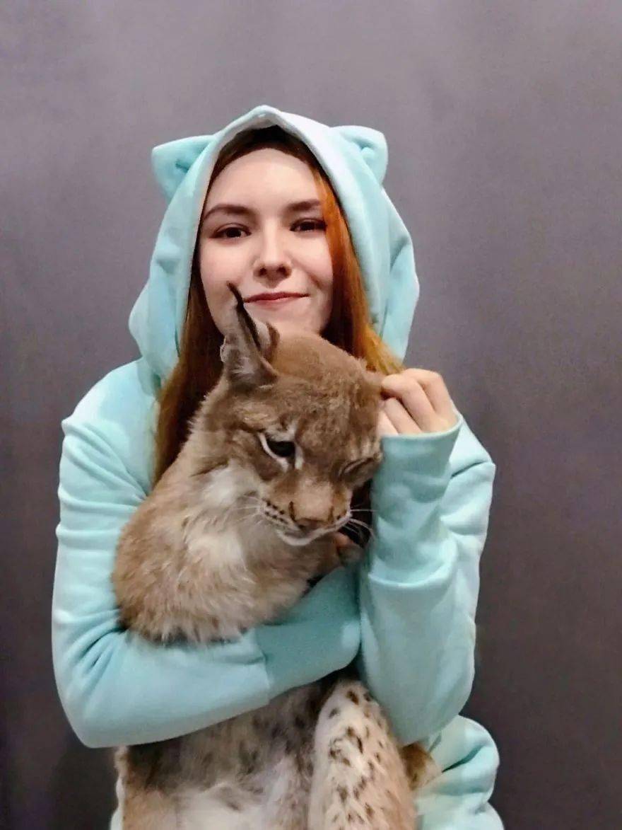 救了2隻山貓交給8隻大傻狗養，結果...這猛獸怎麼狗里狗氣的？ 萌趣萌寵 第21张