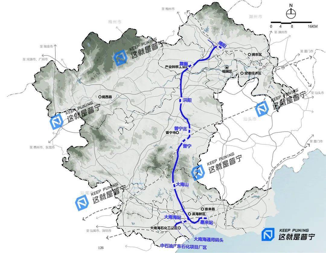 揭惠鐵路 普寧至機場城際▲通過對揭惠鐵路(揭陽-普寧段)預留複線