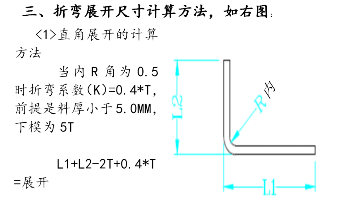 完整版 钣金件折弯展开计算方法 工作时