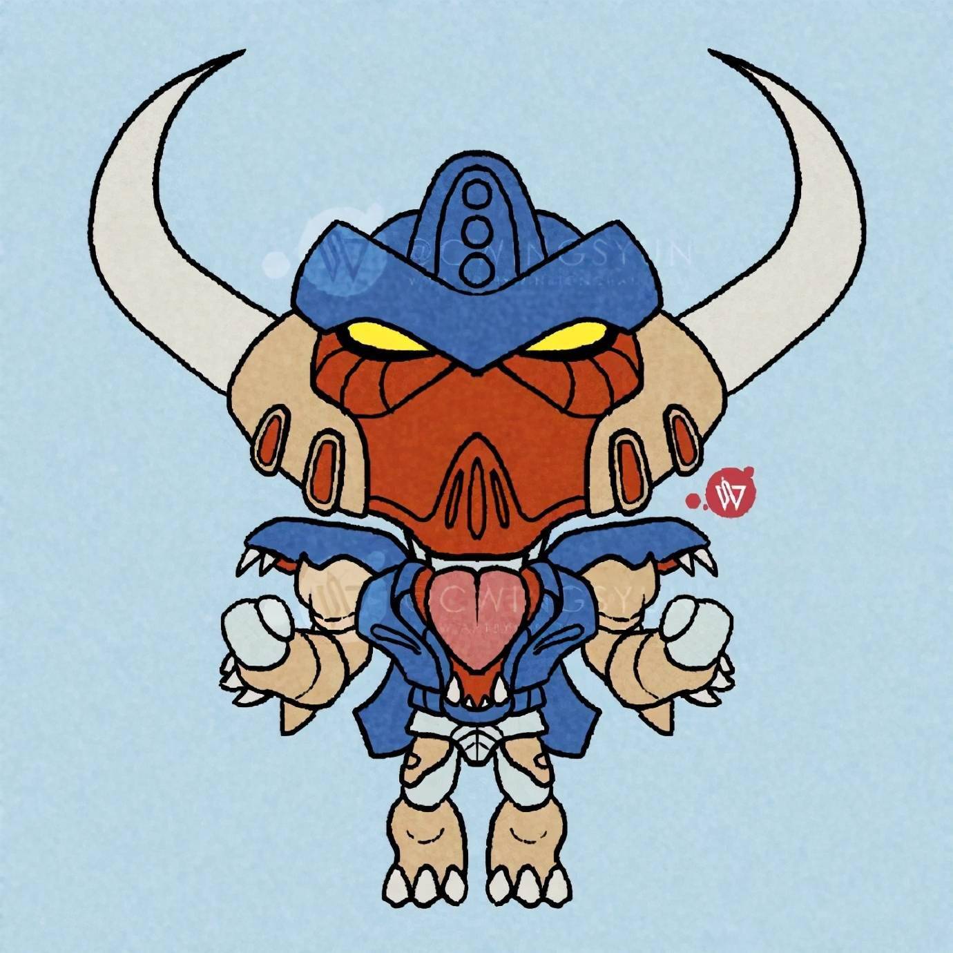 《变形金刚》超能勇士q版人物插画,是不是感觉很可爱呢?