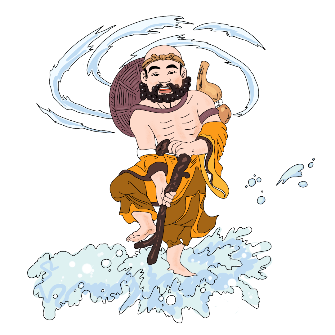 铁拐李01仙鹤仙鹿老头我今天祝各位健康长寿!