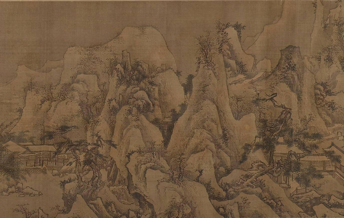 赏画南宋李唐四季山水图卷欣赏日本京都高桐院藏