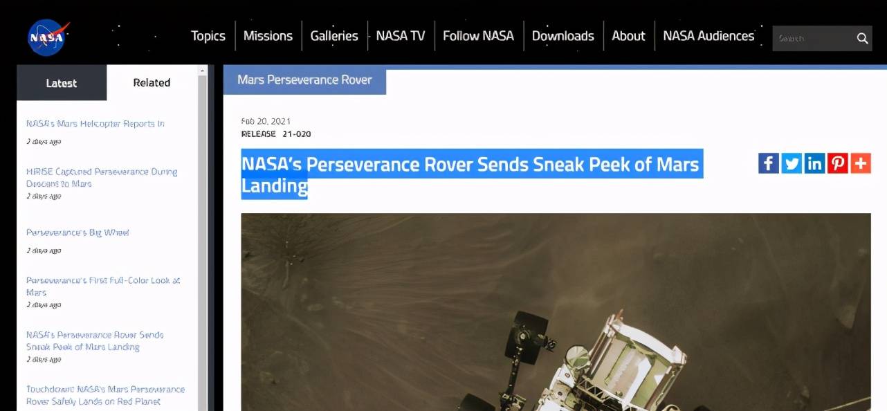 火星探测器毅力号传回的珍贵的26秒视频 不实