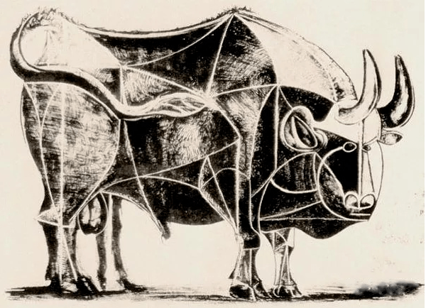 毕加索牛头画图片
