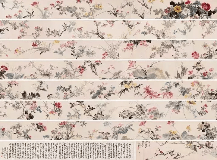 王雪涛的《百卉图》,一幅画里竟有70余种花卉 