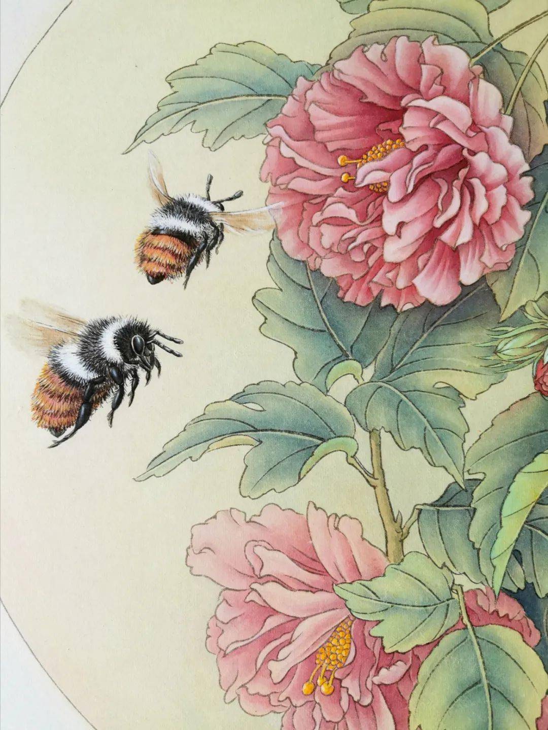 他的作品中西融合古淡清雅工整秀润