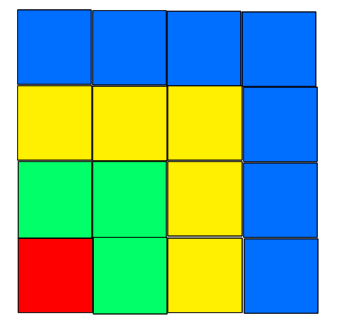 教师带领学生整理课前准备的红,绿,黄,蓝4种颜色的正方形纸片若干张