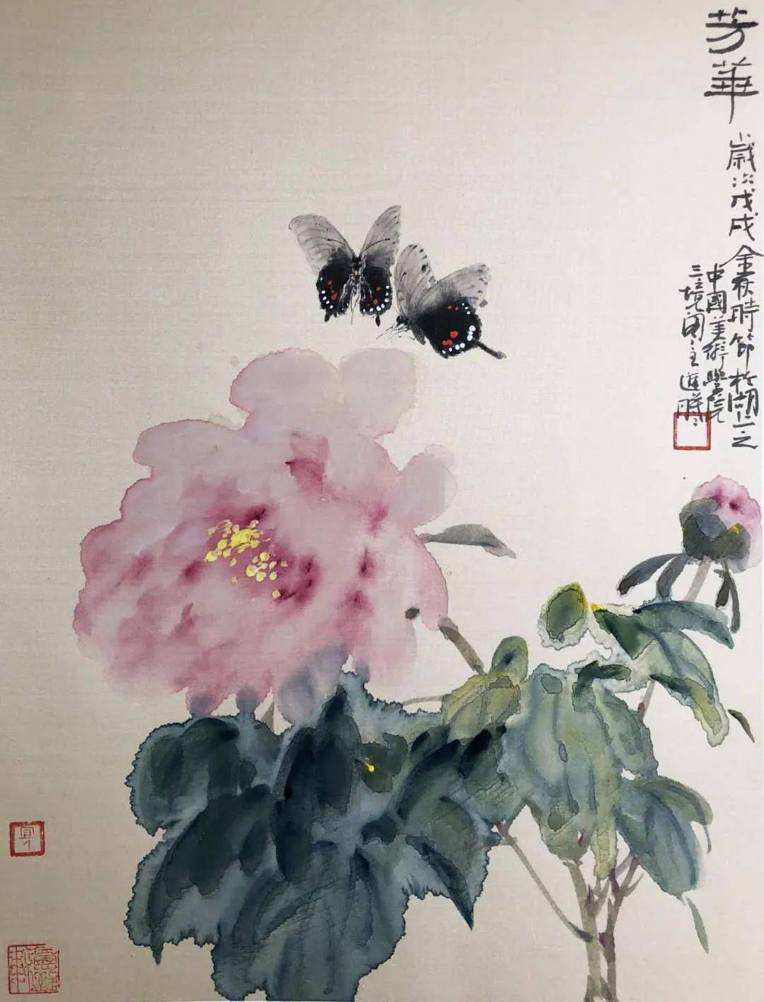 春风十里不如一起国美臻课胡进曦导师中国画牡丹花课题班今春有约