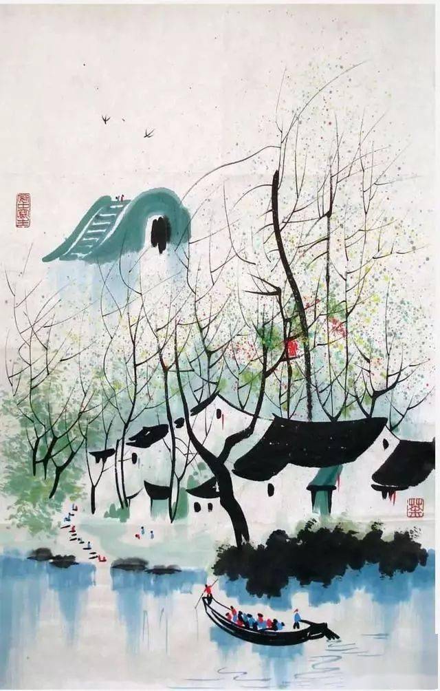 烟柳画桥——吴冠中笔下的江南春色_搜狐网