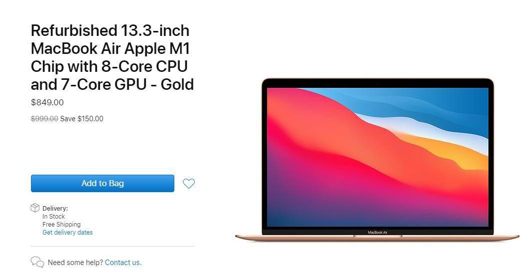 苹果海外开售M1 MacBook Air 翻新版，相比全新版本折扣近千元_内存