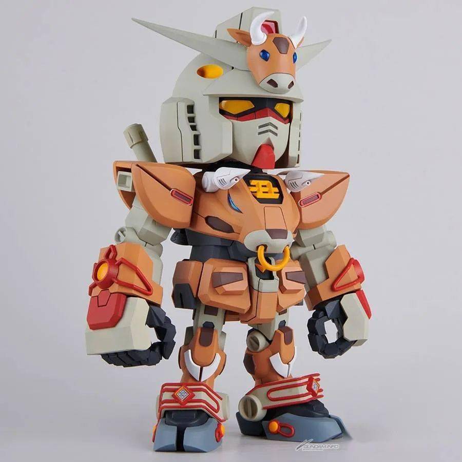 每年惯例的万代q版搪胶十二生肖高达99丑牛3月5日开卖