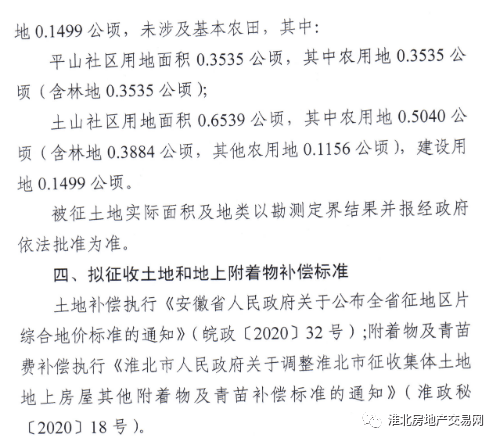 最新连发七则公告1191亩淮北这些地方要征迁补偿方案公布