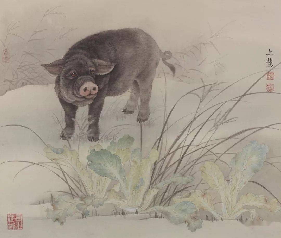 67牛携喜气来赵上慧十二生肖系列之一