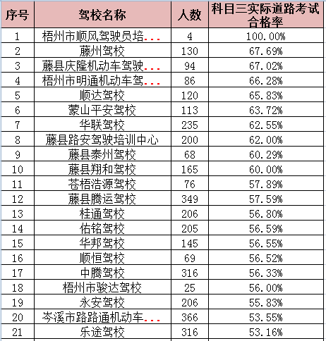 驾校通过率排名_驾校一点通科一通过率(2)
