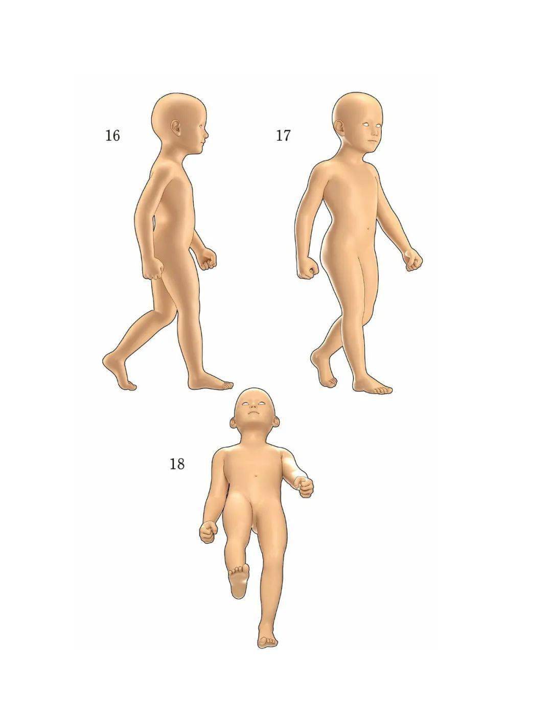 动漫小孩人体动态形体表现绘画姿态参考素材手绘速写临摹素材