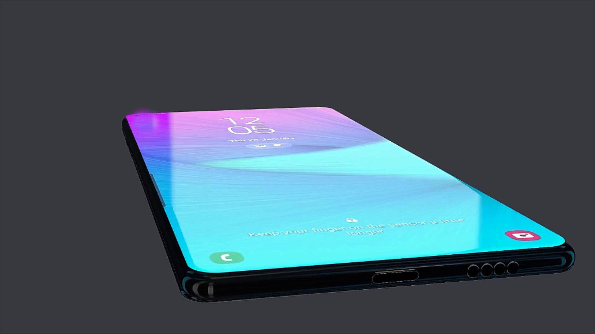 华为p50pro概念机屏占比超高的无孔直面屏