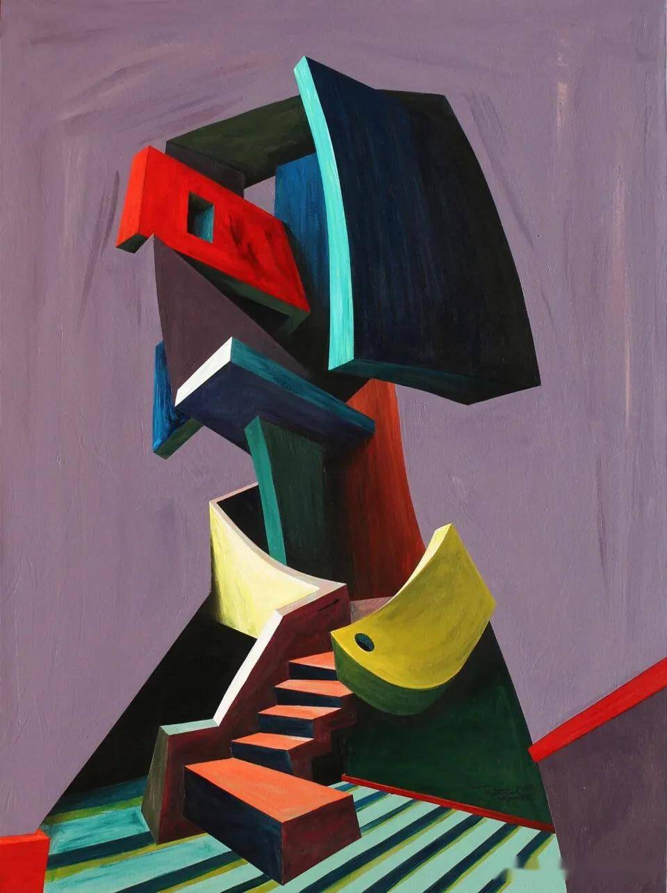 建筑学与几何碎片塑造的立体主义肖像刷新视觉经验