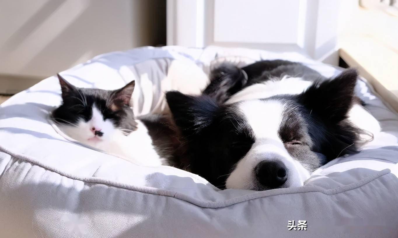 南京一位网友养了只边牧叫王可爱,还有只奶牛猫叫王一米,两只小可爱都