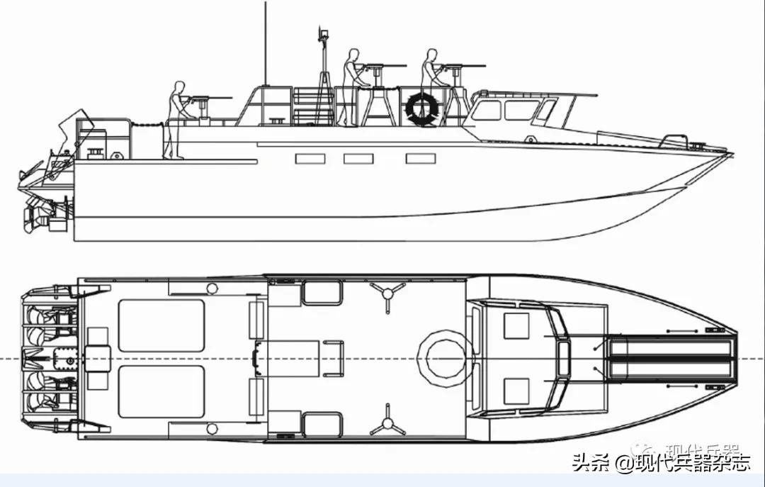 俄罗斯bk16水上高速突击艇总体设计布局上