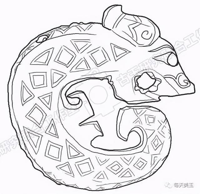 妇好墓玉龙示意图(图源网络)工作人员还形象地表述,"以一种平和线性的