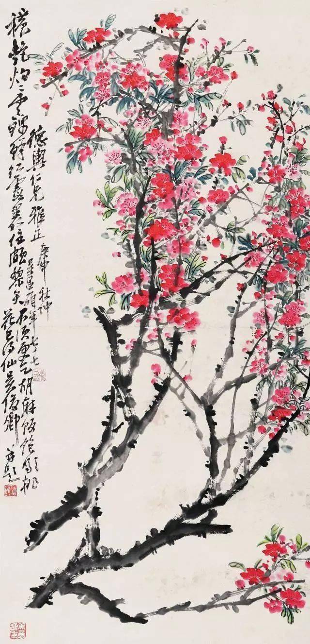 吴昌硕大写意花卉，艳而不俗_书法